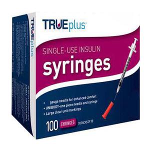 Trueplus Single-Use Insulin Syringe, 31G x 5/16", .3 mL (100 Count)
