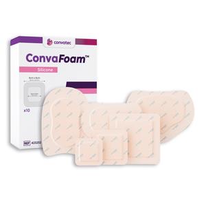 ConvaFoam Adhesive Silicone Hydrofiber Foam Dressing, 6" x 6" Dressing, 4" x 4" Pad