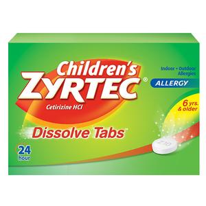 Children's Zyrtec Allergy Dissolve Tablets, Citrus Flavored, 12 Count