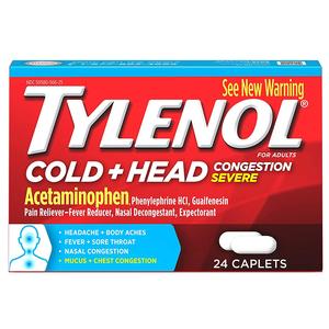 Cold + Head Congestion Severe Caplets 24 ct