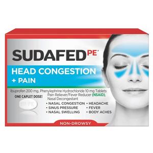 Sudafed PE Sinus Head Congestion + Pain Non-Drowsy Caplets 20 ct