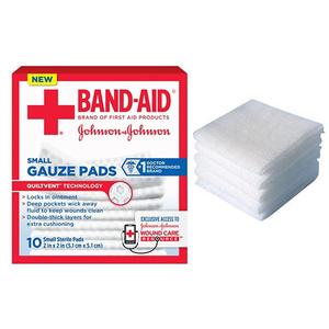 J & J Band-Aid First Aid Gauze Pads 2" x 2" 10 CT