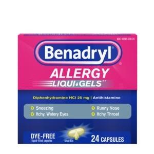 Benadryl Dye-Free Allergy Relief, Liqui-gels, 24 capsules