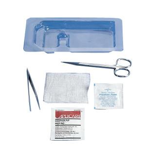 Suture Removal Tray with Plastic Forceps and Scissors