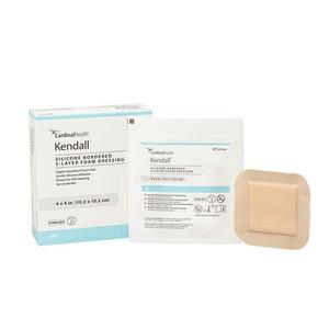 Cardinal Health Kendall Silicone Bordered 5-Layer Foam Dressing, 4" x 12"