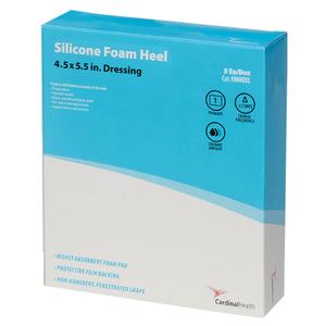 Cardinal Health Kendall Silicone Non-Bordered Foam Heel Wound Dressing, 4.5" x 5.5"