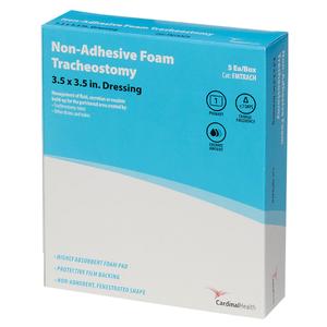 Cardinal Health Kendall Silicone Non-Bordered Foam Tracheostomy Dressing, 3.5" x 3.5"