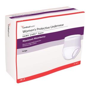 Cardinal Health, Women's Protective Underwear, Sure Care Super, Large, 45"-58"