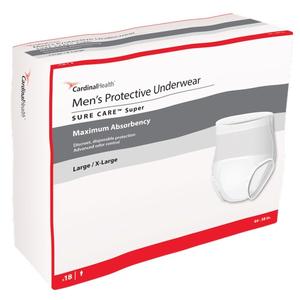 Cardinal Health, Men's Protective Underwear, Sure Care Super, Large/X-Large, 45" - 58"
