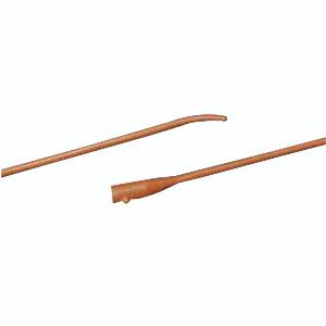 Coude Tiemann Two-Eye Latex Catheter 16 Fr 16"