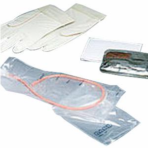TOUCHLESS Plus Unisex Red Rubber Intermittent Catheter Kit 14 Fr 1100 mL