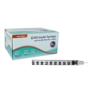 Ultra-Fine Insulin Syringe with Half-Unit Scale 31G x 6 mm, 1 mL (100 count)