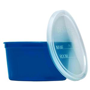 Denture Container with Lid, 8 oz., Aqua