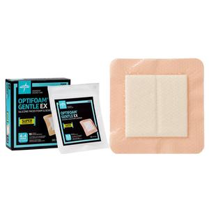 Optifoam Gentle EX Silicone-Faced Foam Dressing with Border, 4" x 4"