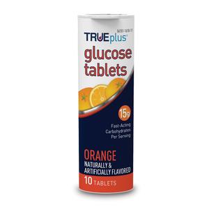 TRUEplus Glucose Tablets 10 count, Orange