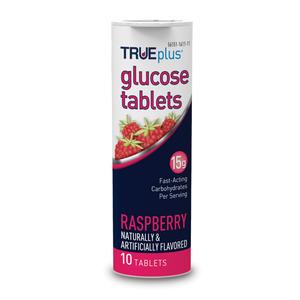 TRUEplus Glucose Tablets 10 count, Raspberry