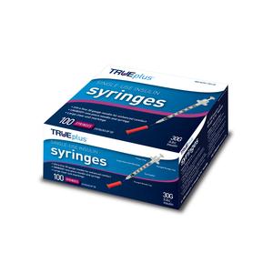 Trueplus Single-Use Insulin Syringe, 30G x 5/16", .3 mL (100 Count)