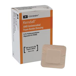 Cardinal Health Kendall AMD Antimicrobial Foam Border Dressing, 3.5" x 5.5"