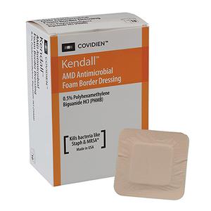 Cardinal Health Kendall AMD Antimicrobial Foam Border Dressing, 5.5" x 5.5"