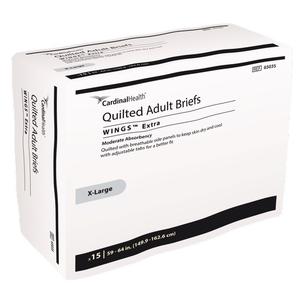 Cardinal Health, Quilted Adult Briefs, Wings Extra, X-Large, 59" - 64"