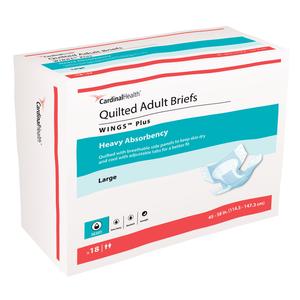 Cardinal Health, Quilted Adult Briefs, Wings Plus, Large, 45" - 58"