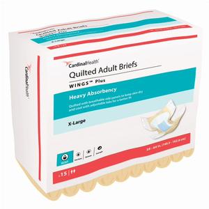 Cardinal Health, Quilted Adult Briefs, Wings Plus, X-Large, 59" - 64"