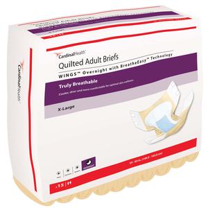 WINGS Overnight Quilted Brief with BreatheEasy Technology, X-Large, 59" - 64"