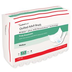 WINGS Ultra Quilted Brief with BreatheEasy Technology, Medium, 32" - 44"