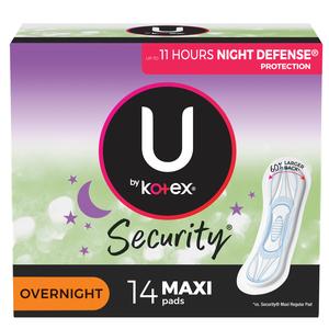 U by Kotex Premium Overnight Maxi Pads