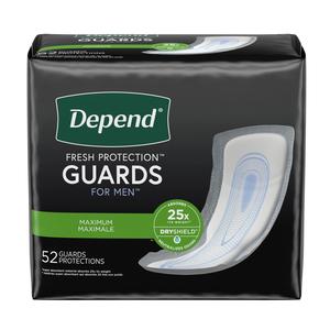 Men's Depend Guard, Adhesive Strips, Maximum Absorbency, 12" Long