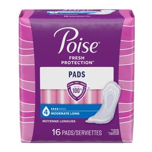 Poise Pads Moderate Absorbency Long Pads 12.4"