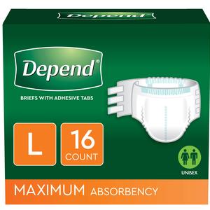 Depends Protection Brief with 4 Tabs Large 35" - 49"