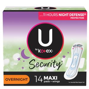 U by Kotex Super Premium Overnight Pads with Wings, Maximum Absorbency