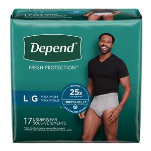 Depend Men's Fit-Flex Max, Large.