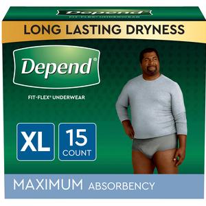Depend Men's Fit-Flex Max, Extra Large.