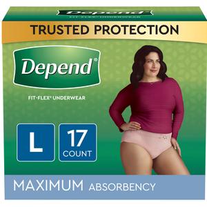 Depend Women's Fit-Flex Max, Large. Replaces 6951699