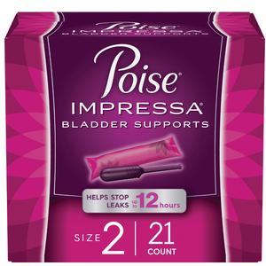 Poise Impressa Bladder Supports, Size 2, 21 Count