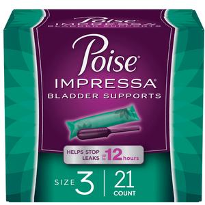 Poise Impressa Bladder Supports, Size 3, 21 Count