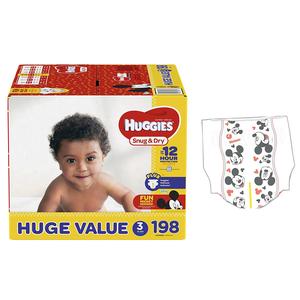 HUGGIES Snug and Dry Diapers, Size 3, HUGE Pack, 198 Count