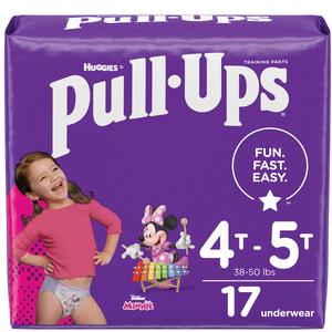 Pull-Ups Learning Designs Girls' Training Pants, 4T-5T, 17 Ct