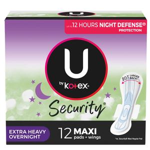 U by Kotex Premium Maxi Extra Heavy Overnight Pad with Wing