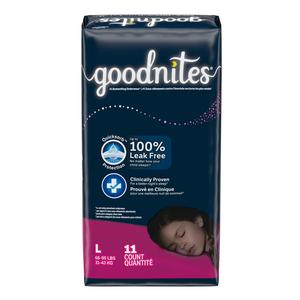 GOODNITES Youth Pants, Large, Girl, Jumbo Pack, Replaces Item 6941316