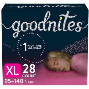 Goodnites Youth Pants for Girls, X-Large, Giga Pack, Replaces Item 6940534