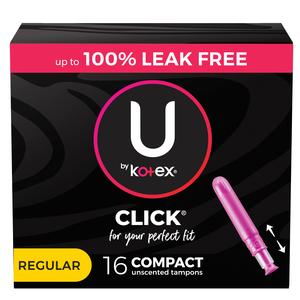 U by Kotex Supreme Premium Compact Tampons, Regular, 16 ct, Replaces Item 6951569