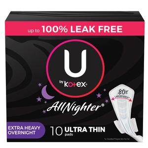 U by Kotex Super Premium Ultra Thin Overnight Pad with Wings, 12 ct, Replaces Item 6947789.