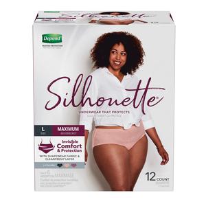 Depend Silhouette Max ABS Underwear for Women, Large