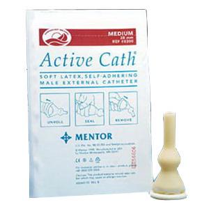 Active Cath Latex Self-Adhering Male External Catheter with Watertight Adhesive Seal, 28 mm