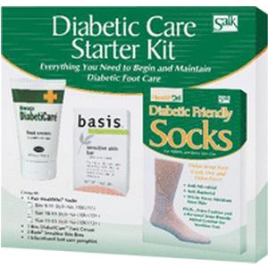 Diabetic Foot Care Starter Kit with Cream, Soap, Size 10 - 13 Socks