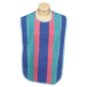 Adult Bib with Velcro Closure, Multi-Striped, 18" x 34"