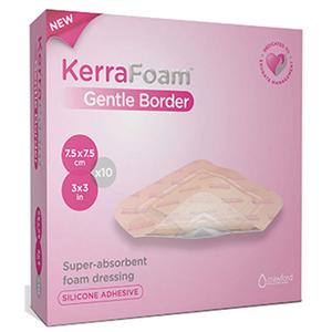 KerraFoam Gentle Border Absorbent Dressing, 4" x 4"
